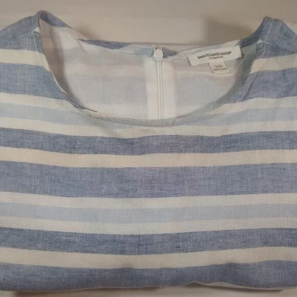 BeachLunchLounge Collection L A-line striped dress pastel white/light blue - Picture 5 of 13